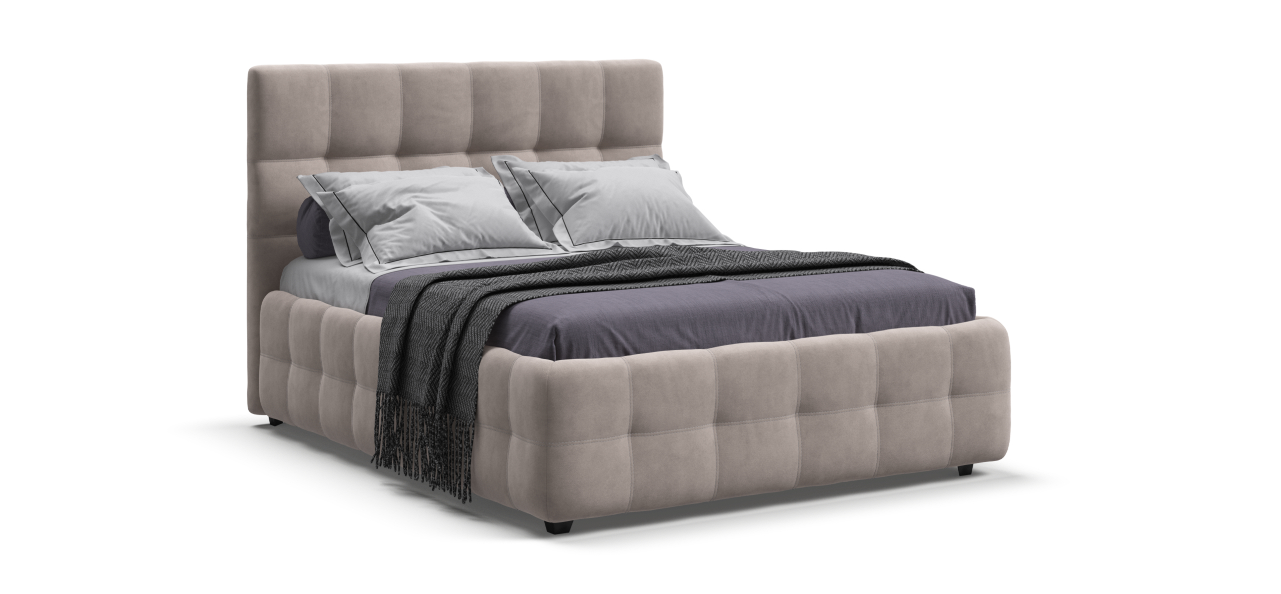 Босс Кровать+ПМ 140*200 Велюр Монолит латте