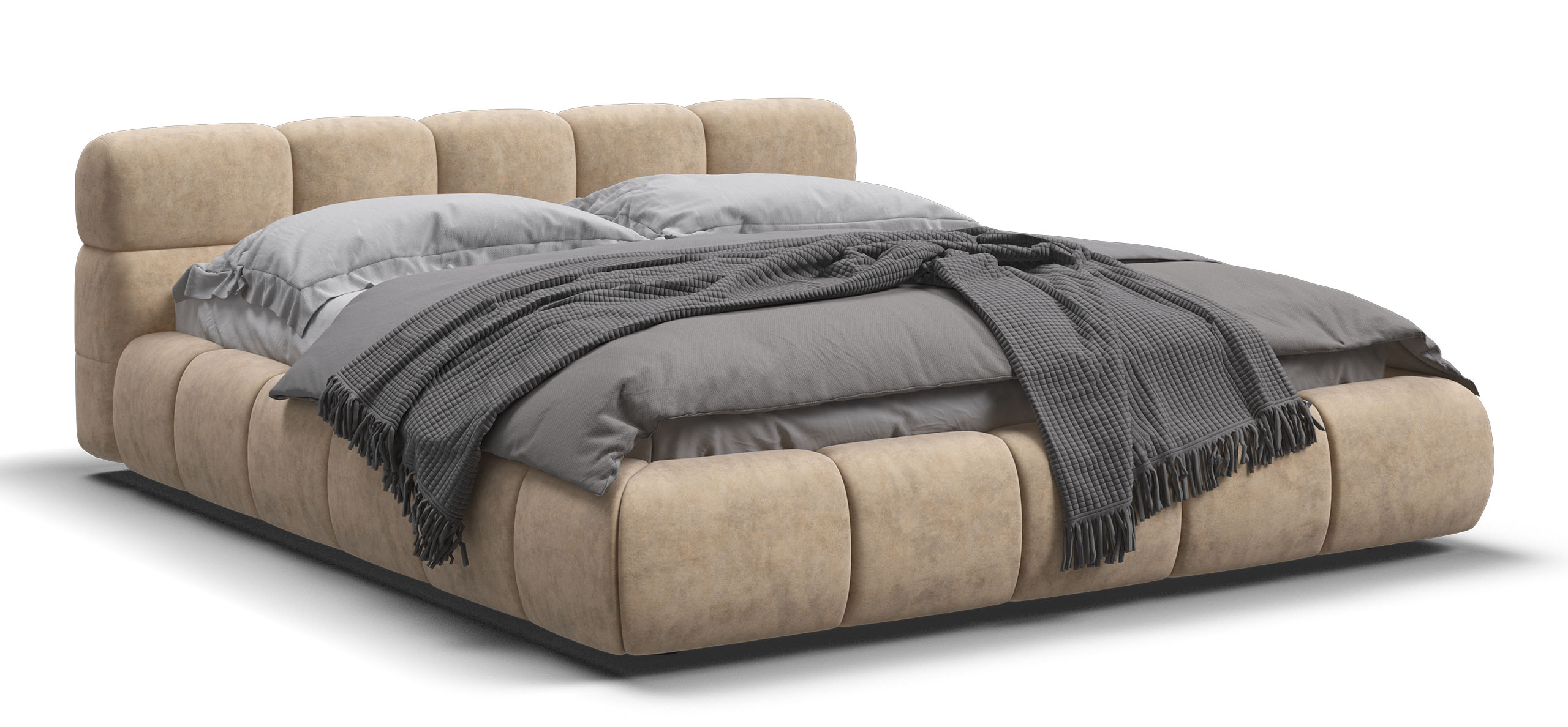 Босс Дрим Кровать+ПМ 160*200 Велюр Роял шампань