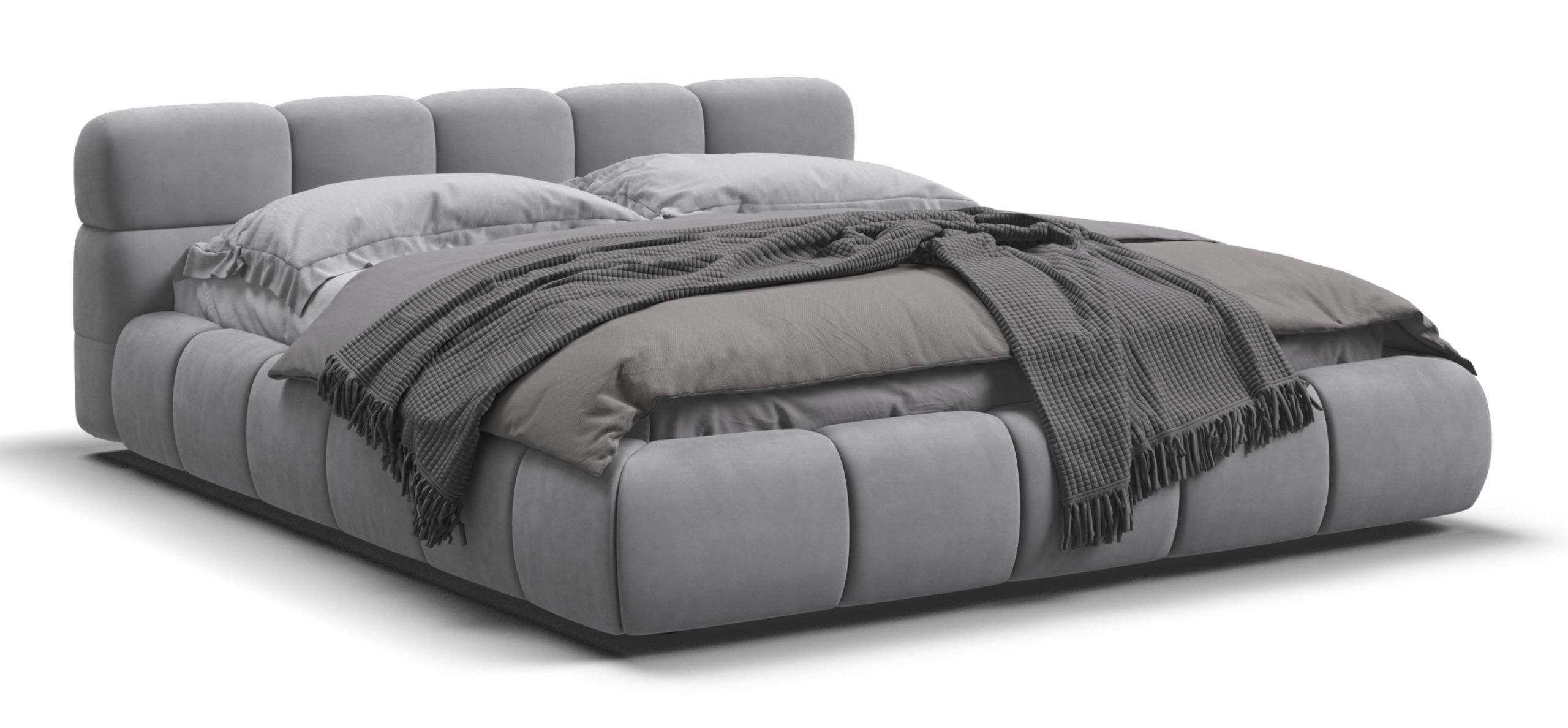 Босс Дрим Кровать+ПМ 160*200 Велюр Монолит сталь