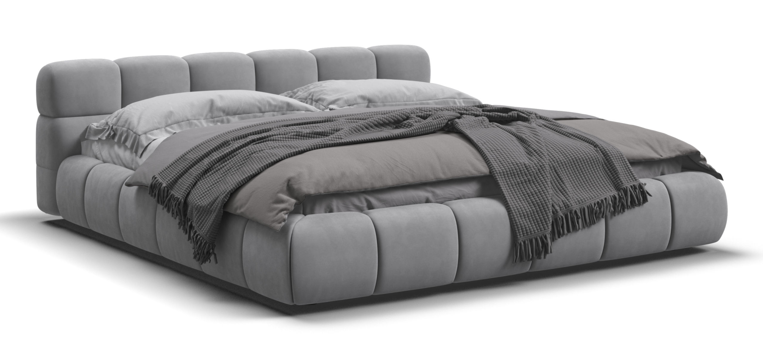 Босс Дрим Кровать+ПМ 180*200 Велюр Монолит сталь